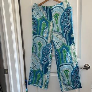 J. McLaughlin NWT: 100% Silk Martine Moroccan Paisley Wide-leg Pants Size 8